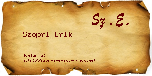 Szopri Erik névjegykártya